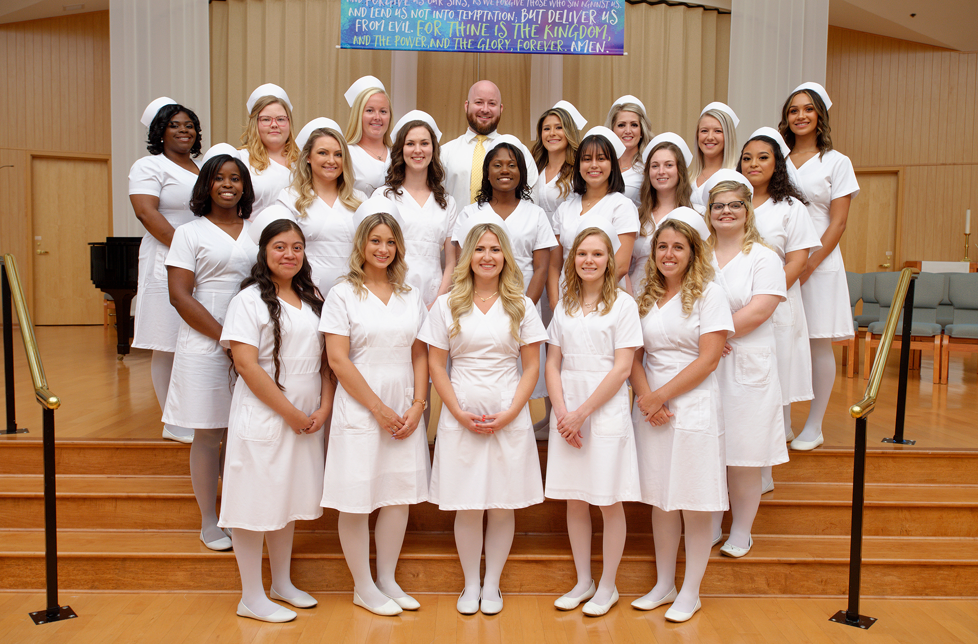 The Margaret H. Rollins School of Nursing class of 2019 ranked No. 1 in the state after the group finished with an 100% pass rate for the NCLEX exam.